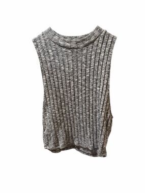 Forever 21 Gray Ribbed Sleeveless Mock Neck Tank